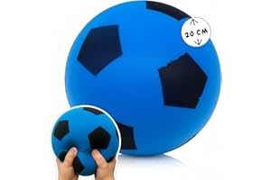 alldoro 63105 Balle en Mousse, au Design de Football, pour Les Enfants à partir de 18 Mois, 20 cm, 153 g, Bleu