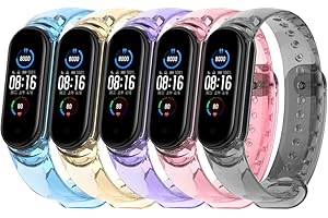 ACETCHS Correa para Xiaomi Mi Band 8 Pulsera, 5 Piezas Cambiar de color en el sol Silicona Reemplazar Banda Pulsera