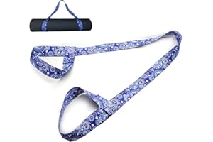SANFLY Sangle De Transport De Yoga Réglable, Imprimée, pour Tapis De Yoga, Élastique, Support D'épaule, pour Fitness, Étirements
