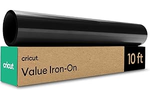 Cricut Rouleau Vinyle Thermocollant Noir pour Tissus 30,5 CM x 3 m, Flex Thermocollant pour Tissus, Compatible avec toutes les machines Cricut (Noir)