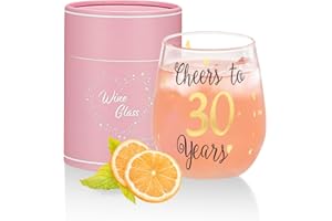 Yalucky 30e anniversaire drôle Verres à vin dorés sans pied Cadeaux pour femmes hommes Cadeaux pour le meilleur ami Fête Mariage Anniversaire Décorations de fête