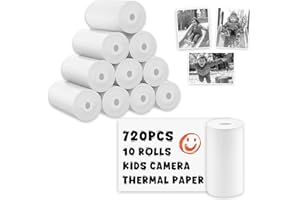 QPENGUINBABIES 720 fogli di carta fotografica HD per fotocamera per bambini, stampa istantanea, rotoli di carta per fotocamera per bambini, compatibili con la maggior parte delle fotocamere a stampa istantanea per