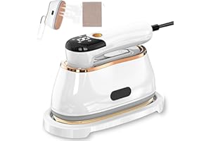 AGARELE Travel Clothes Steamer Portable Iron, 1200W LCD Screen 2 in 1 Handheld Steam Clothing Wrinkles Remover for Garments, 3 Steam Levels, 10S Fast Heat-up, 180ML Water Tank, Iron for Home, Office, Travel