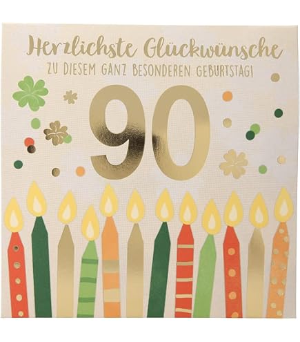 Geburtstagskarte Für Mann Zum 90. – '90 Today' Geschenkekarte Mit Gedicht Inkl. Umschlag, 21,6 X 15,2 Cm