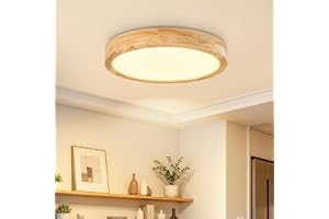 Dehobo LED-taklampa, 30 cm, taklampa, trä, 24 W, 4500 K, neutral