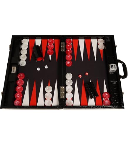 Ensemble de backgammon de tournoi 21 Wycliffe Brothers - Tableau noir avec champ violet - Edition Masters