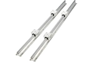 BESTEQUIP VEVOR SBR16UU prowadnica liniowa, 2 sztuki, szyna liniowa, 1500 mm, SBR16 z 4 sztukami, wrzeciono kulkowe
