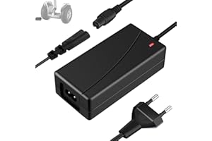 CRESBEL Chargeurs pour scooter électrique,42 V 2 A 3 broches, câble de charge Hoverboard, chargeur UE avec dissipation de chaleur pour Xiaomi M365/Pro 2 e-scooter