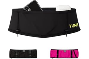 YUME Ceinture de Running avec 3 Poches, Porte-Bouteille, Porte-bâtons et Porte-dorsales, Sac Banane Running Trail pour Homme et Femme, Noir, Medium, Ceinture de Course (Negro, M)