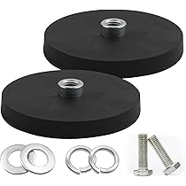 Sistema magnetico in gomma con filettatura esterna, D= 43 mm, A= 6 mm, M6