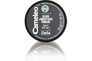 Cameleo - Męska Pomada do Brody i Wąsów - Nawilżająca, Odżywiająca, Zmiękczająca i Pielęgnująca Pomada do Brody oraz do Stylizacji Włosów na Twarzy - Lekka Formuła z Masłem Shea i Olejkiem Arganowym - 50ml