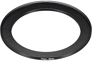 PATIKIL 77mm-95mm Metal Step Up Ring, Camera Lens Filter Adapter Ring Aluminum Filter Adapter Ring for Camera Lenses Hood, Black