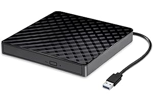 ZZOSRDR External CD DVD Drive, USB 3.0 Portable Drive Reader DVD CD RW Writer Burner Player Optical DVD Drive for Laptop, Desktop, Mac, IOS, Windows 10/8/7 / XP/Linux/Vista