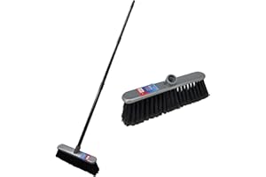 BEST HOUSE ANOTHER FINE PRODUCT Soft Bristle Broom with 1.2M Long Handle – Indoor Sweeping Brush for Tiles, Wood, Laminate Floors – Lightweight Broom for Home, Kitchen, Patio, Garden and Office Cleaning (Pack of 1) - By Best House