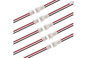 vuniversum 5 paia di micro JST SH 1.25 1.25 mm 2 pin maschio femmina accoppiamento con cavo elettrico in PVC da 15 cm 28 AWG