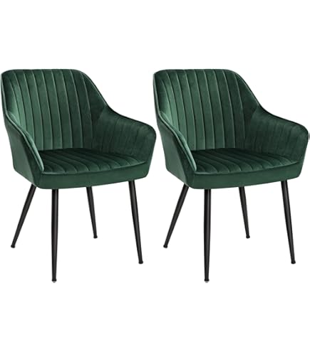 ML-Design Set van 4 Eetkamerstoel mosterdgeel, fluwelen bekleding en metalen poten