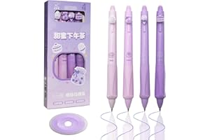 SHENSAIGO 4 sztuki długopisów do ścierania, 0,5 mm, zwijane pióro kulkowe z gumką, do rysowania, na prezent, do szkoły, na przybory biurowe (czarne)