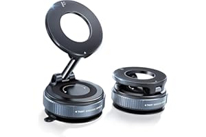 Beeasy Support Téléphone Voiture Magnétique Ventouse,Compatible avec MagSafe,Porte Telephone Voiture Réglable à 360° & Pliable pour iPhone 16 15 14 13 12 Pro Max Plus 16E,sur Miroir/Verre/Gym,Noir