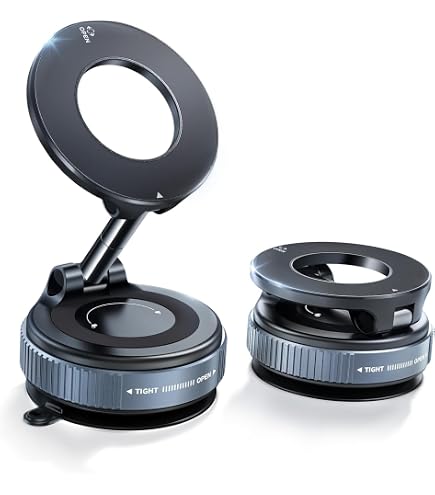 PonJel Support Téléphone Voiture Magnétique à Ventouse - Support Pliable 360° Pour Tous Smartphones