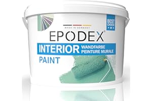 EPODEX® INTERIOR PAINT - Pintura interior para pared, 45 colores de moda, color blanco polar, multicolor, sin salpicaduras, resistente, sin olores, alta opacidad, 3-53 kg