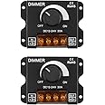 Dimmer per strisce luminose a LED da 2 pezzi, controller di regolazione PWM DC 12V-24V 30A, manopola dimmer per regolare la l