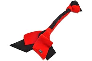DogDirect London, DOG TUG TOY Tugger Tug Chase Rope SMALL: 45cm/17in, LARGE: 75cm/29in, Soft plaited Flexible FLEECE DOG TOYS Ideal FOR TRAINING, PUPPY PLAY, HAND MADE (Large, Black-red) KL4
