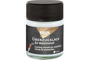 KREUL 99400 - Vernis de finition en pot de 50 ml, vernis de protection et de finition transparent, très brillant, pour objets dorés à la feuille, à base d'eau
