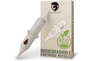 Biodegradabile Cartucce Aghi per Tatuaggi WARRIOR Eco Friendly Tattoo Needle Cartridge Round Liner 20 pezzi in Acciaio Chirurgico Giapponese Usa e Getta Trucco Permanente PMU(0.25mm-0805RL)
