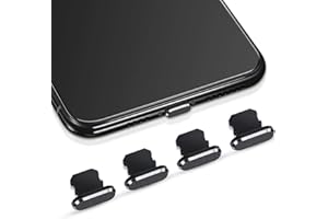 WEEWOODAY 4 Stücke Staubstecker Kompatibel mit iPhone 11, iPhone 12 Schützt Lade Staub Abdeckung Kompatibel mit iPhone 11, 12, Pro, Max/ X/ XS/ XR, 7, 8 Plus, iPad Mini/ Air (Schwarz)