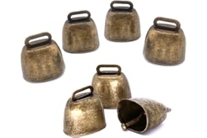 Fatiya 7 pack Grazing Copper Bells, Metal Cow Bells for Dogs, Animal Copper Loud Bronze Bell, Small Brass Bell for Cow Horse Sheep Cats Small Pets Anti-Theft Accessories