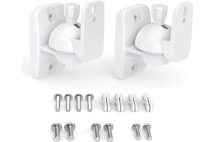 HomeMount Soportes de Pared para Altavoz, Kit de Soportes de Pared para Altavoces envolventes y estanterías, soporta hasta 8 Libras (1 Pack-Blanco)