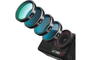 REYGEAK Lot de 4 filtres d'objectif pour DJI Action 5 Pro/4/3, CPL ND8 ND16 ND32, Filtre polarisant à densité Neutre, Verre Optique HD Multicouche pour Accessoires de caméra d'action DJI Osmo