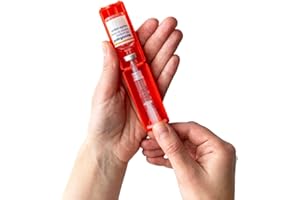 Omnipod T1me Vial Syringe Insulin Filling Support, Insulin transfer device for Type 1 Type 2 diabetes, Bottle Protector Case, Vial Holder (red)