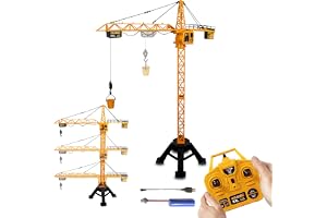 JAMARA 406320 tornkran kran XXL 128 2,4 GHz – barnleksak fjärrstyrd, fjärrkontroll Rc Toy, krahn för byggarbetsplatser, fjärrkontroll, gåva för barn, metallkrok