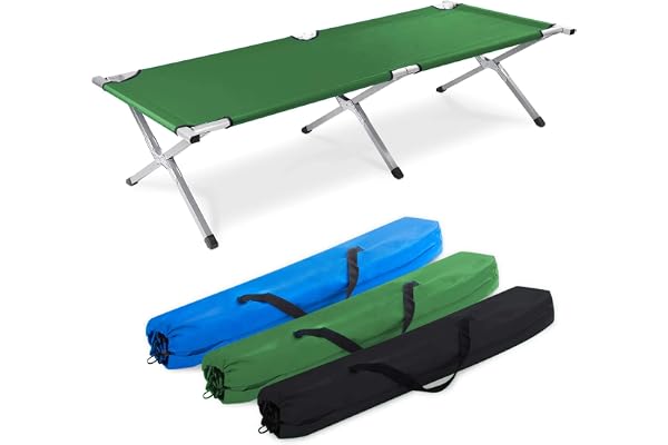 GOODS+GADGETS Lit de Camp Pliable en Aluminium pour l'armée - Lit de Camping Pliable et lit d'invité