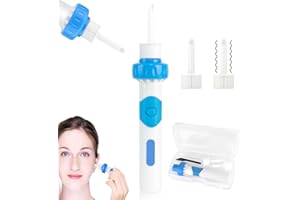 EFYMOSCE Oroclear Ohrenschmalz-Sauger, Elektrisch Ohrenschmalz Entferner, Ohrenschmalz-Reiniger Ohrenreiniger mit 2 Waschbaren Ersatzköpfen, Tragbares Ohrenschmalz Sauger für Erwachsene, Kinder und ältere Me