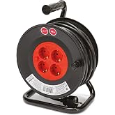 DIY Cable Reel 4 Sockets Standard Schuko, Cable H05VV-F3G1.5MM2, 25M, CE