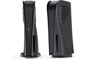 FORMLESSEMPIRE Faceplate for PS5 Side Shell Plates PlayStation 5 Disc Edition Console Replacement Accessory Case Cover Black Plate Anti-Scratch Dust Cover Skin Protector (Black Vent)