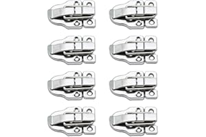 LumenTY (8Pack) Lock Toggle Catch Latch Clasp Antique Box Lock Buckle Box Buckle for Medicine Box Flight Case Cosmetic Case Tool Box-Silver
