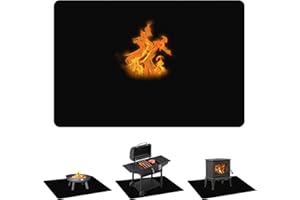 HONPHIER Tapis Barbecue Sol Grand 150 x 100 cm Couverture Anti Feu Ignifuge Double Face pour Les Cheminées Intérieures Exterieur Pelouse Patio