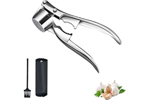 ZIGefofo Spremiaglio Aglio Set di Pelapatate Multifunzione Garlic Press Schiaccianoci Spremiaglio Lavabile in Lavastoviglie Aglio Pressa Tritatutto Aglio Spremiagrumi Facile da Pulire