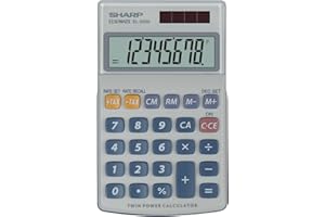 Sharp EL-250S kalkulator (8 cyfr, zasilanie solarne i bateryjne) biały