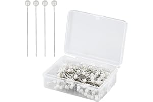 EASYKEENECOM 200 Stück Perlennadeln für Blumen, Hochzeitsnadeln, Schalnadeln, Nähnadeln, Korsagennadeln, Quiltnadeln, Perlenkopfnadeln, Stecknadeln, Blumennadeln, Kleidernadeln für Hochzeitssträuße, Basteln,