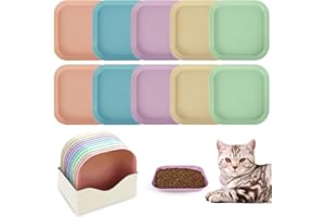 Alaoo 10 pcs Plastic Cat Food Bowls, Kitten Bowls, Whisker Fatigue Free Cat Food Bowls,Suitable For Small Cats, Short Legged Cats, Square