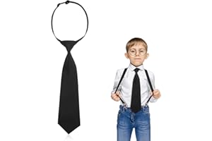 VOKMON Kid Tie, School Uniform Boys Tie School Tie Toddler Tie for Boys Pre-tied Adjustable Necktie for Little Boys Formal Graduation School Uniforms Kids Bow Tie