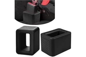 Ygapuzi 2 PCS Seat Belt Buckle Holder, Silicone Auto Rear Seatbelt Buckle Booster, Easy Access Seat Belt Buckle Safety Cover for Kids, Car Seatbelt Holder Makes Receptacle Upright Buckling (Black)