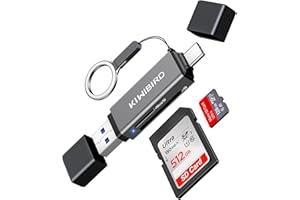 KiwiBird Lecteur de Carte SD USB C 3.1 Adaptateur Micro SD vers USB 3.0 Type c OTG pour Cartes SDHC SDXC Micro SD UHS-I Compatible avec iPhone 15 Plus Pro Max MacBook iPad iMac Galaxy S24 S23 Android