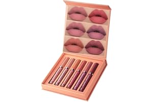 MINYUN-BEAUTY 6 Farben Matte Flüssiger Lippenstift Wasserdichte Langlebige Matte Flüssigkeit Lipgloss Set Antihaft-Tasse Flüssiger Kosmetik Make up