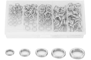 Broco Angelzubehör Ringe, 200pcs Edelstahl Doppel Split-Ring-Anschluss Angelzubehör Tackle