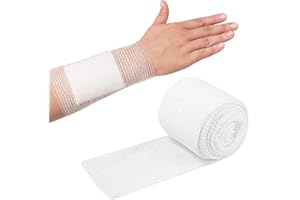 LUXVARA Vendaje de Red, Blanco Vendaje Elástico Tubular, 5,8 CM de Ancho 2 M de Largo,Venda Malla Tubular, Vendajes Rollselastic Net Dressing, Vendajes Transpirable Funda, para Tobillo Piernas y Cabeza